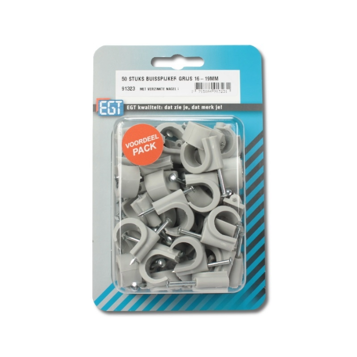 EGT 50 STUKS BUISSPIJKER GRIJS 16-19MM
