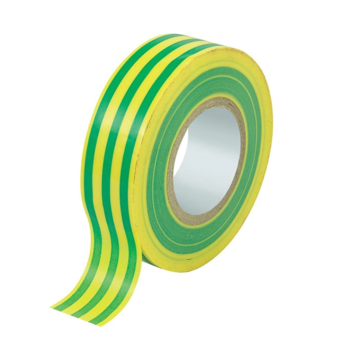 10 METER ISOLATIETAPE 15MM GROEN/GEEL