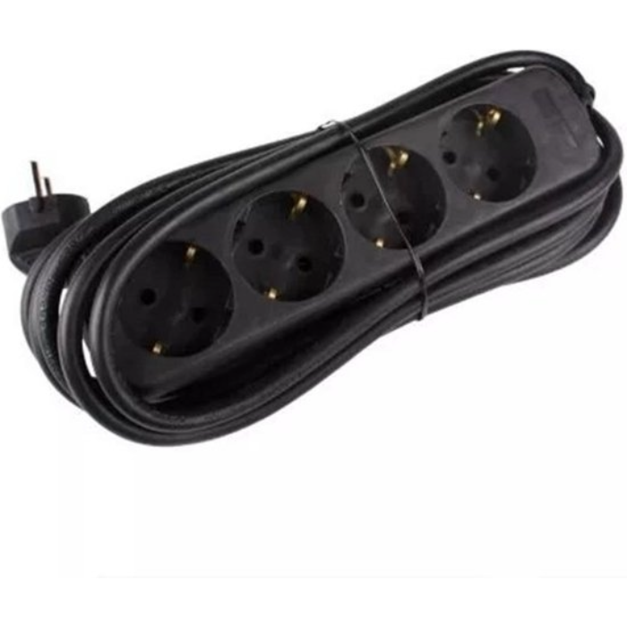 EGT STEKKERDOOS 4V 1,5M 3X1,5Q ZWART