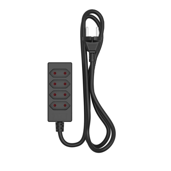 EGT STEKKERDOOS 4X EURO 1,5M 2X1,5Q ZWART