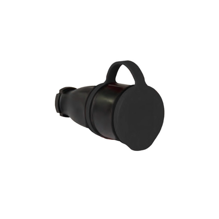 POWER RUBBERCONTRASTEKKER+KLEP RA IP44 ZWART