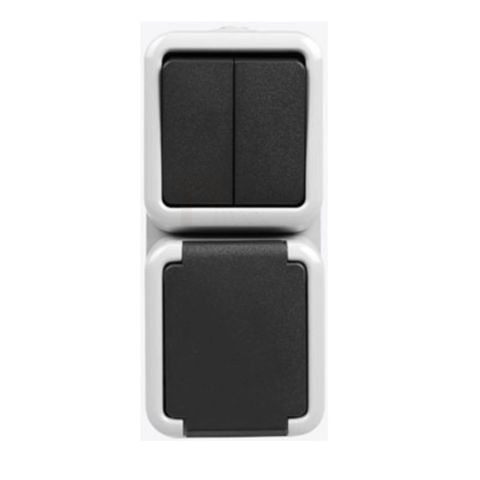 PEHA IP44 COMBINATIE SERIESCHAKELAAR VERTICAAL 307521