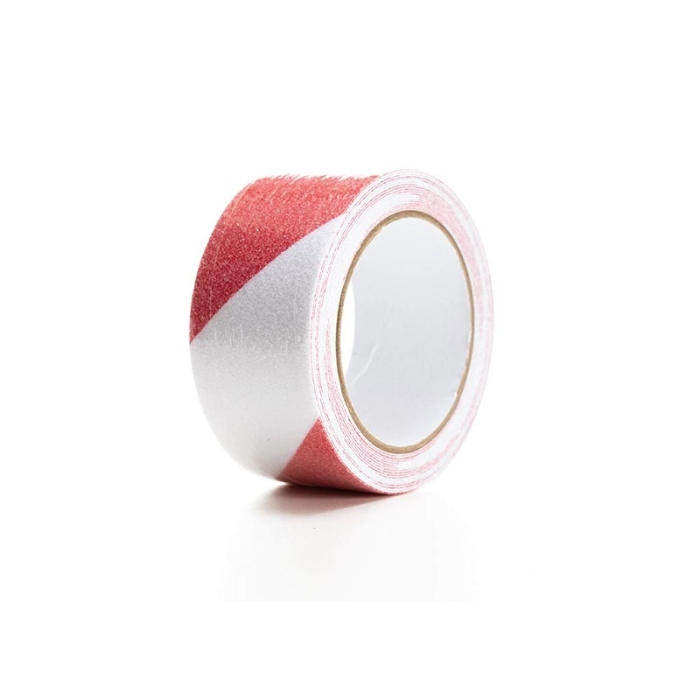 PEREL ANTI-SLIPTAPE 5CM X 5M - ROOD/WIT