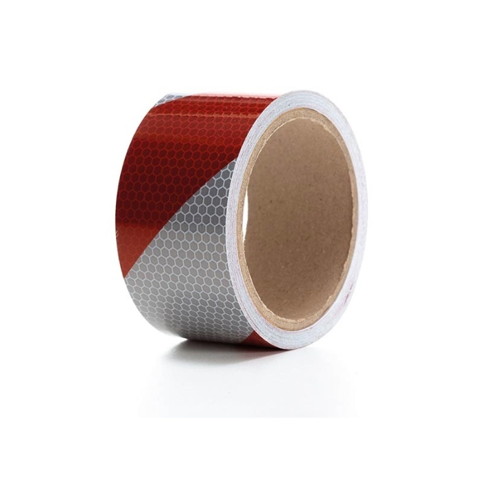 PEREL HONINGRAAT REFLECTIETAPE 5CMX5M ROOD/WIT