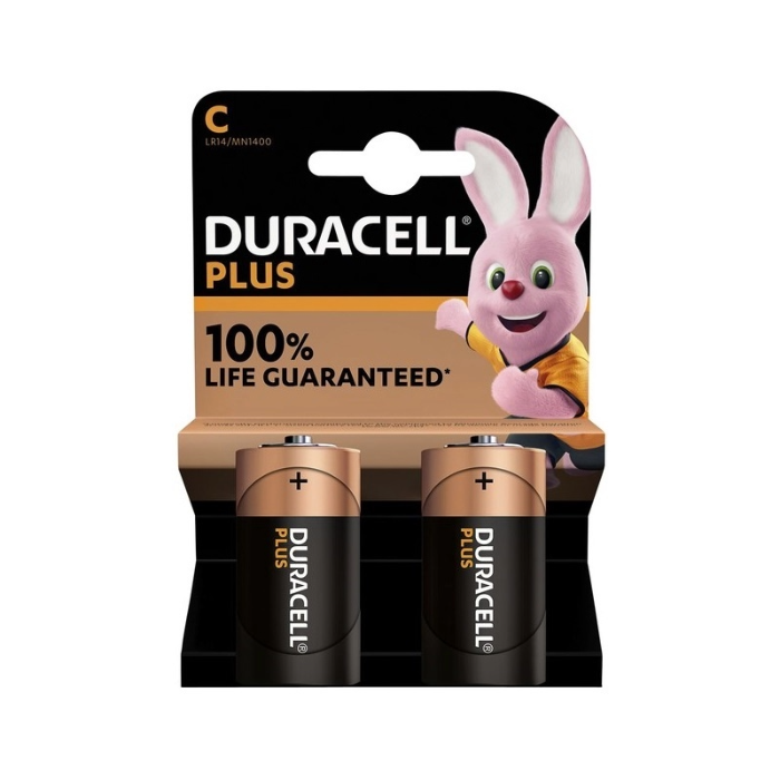 2 STUKS DURACELL PLUS 100% MN1400/C BATTERIJEN