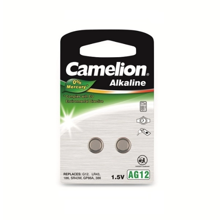 CAMELION 2 STUKS KNOOPCELBATTERIJEN ALKALINE 186/LR43/AG12