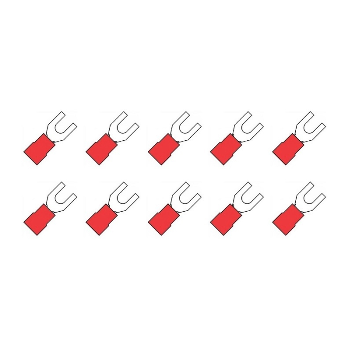 EGT 10 STUKS KABELSCHOEN VORK 3MM ROOD