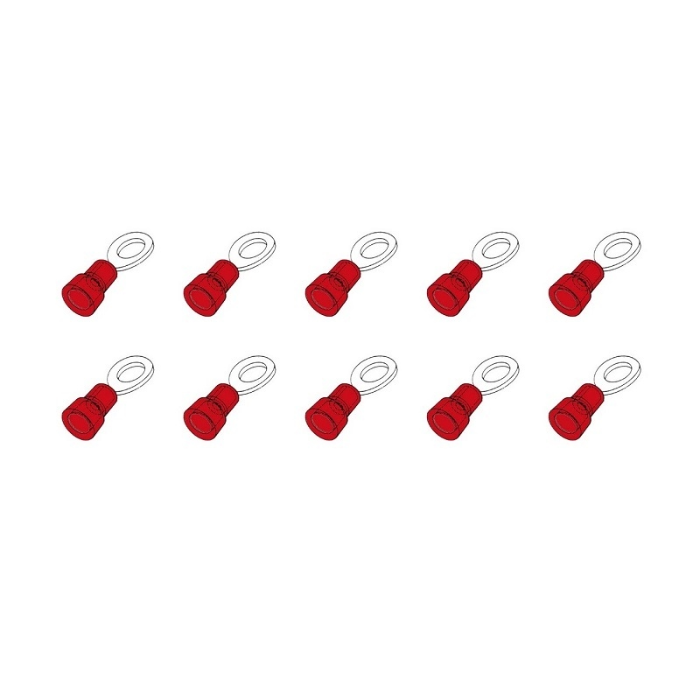 EGT 10 STUKS KABELSCHOEN OOG 5MM ROOD