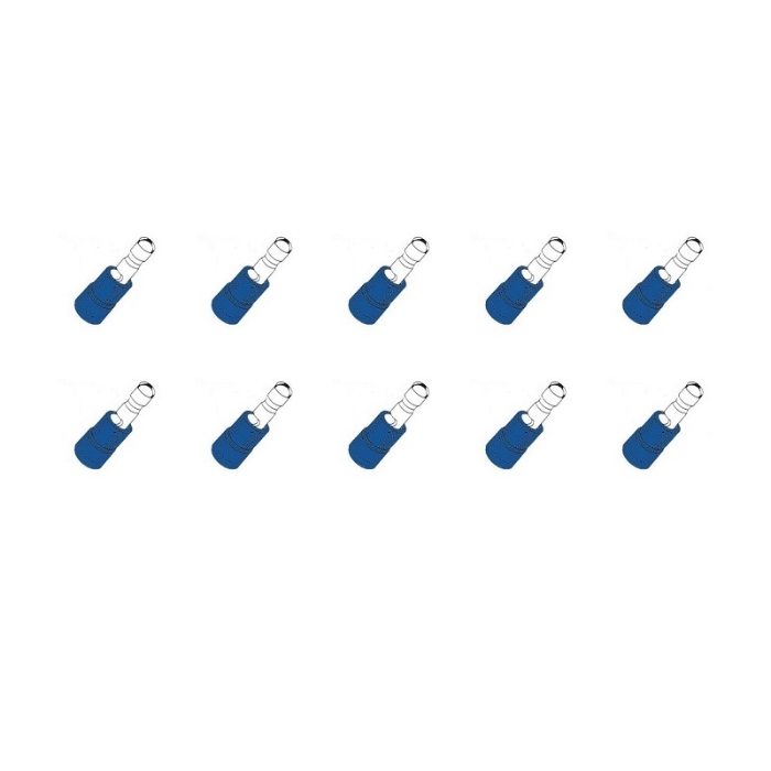 EGT 10 STUKS KABELSCHOEN ROND MALE 4MM BLAUW