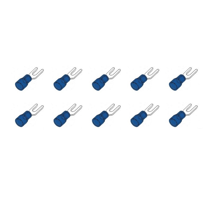 10 STUKS KABELSCHOEN VORK 5MM BLAUW