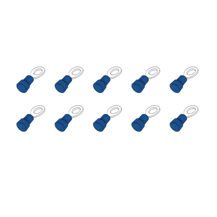 EGT 10 STUKS KABELSCHOEN OOG 6MM BLAUW