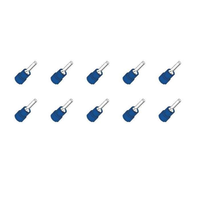 EGT 10 STUKS KABELSCHOEN PIN/STIFT BLAUW