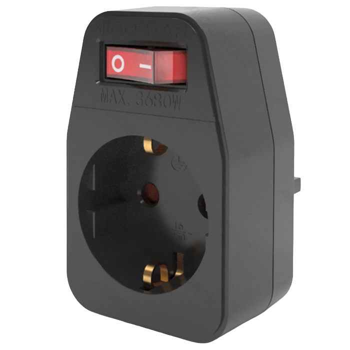 AIGO VERLOOPSTEKKER WCD+RA+SCHAKELAAR MAX 3500W ZWART