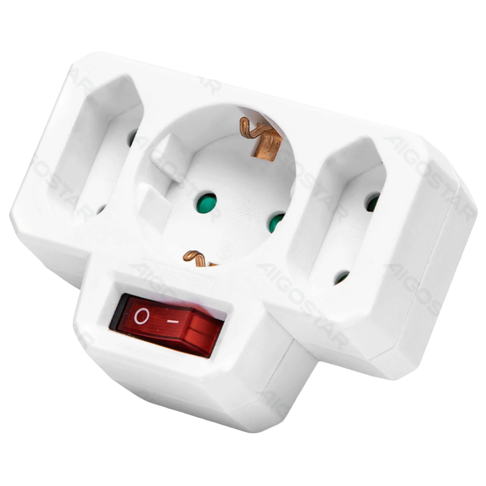 AIGO VERLOOPSTEKKER WCD+RA+2X EURO+SCHAKELAAR MAX 3500W