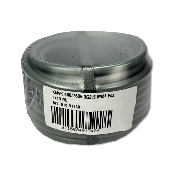 EGT 10 METER XMVK KABEL 3X2,5-QMM GRIJS