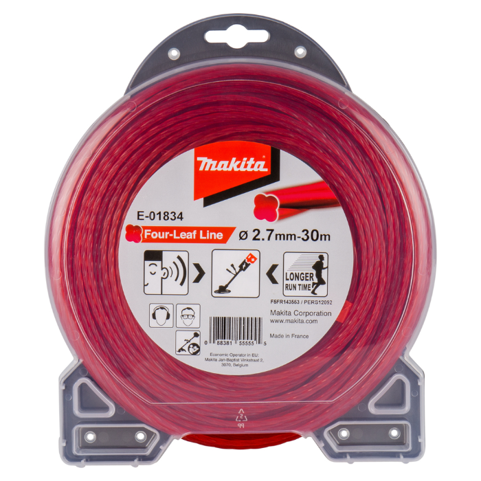 Makita Klaverbladvormig maaidraad 2,7x30 meter rood