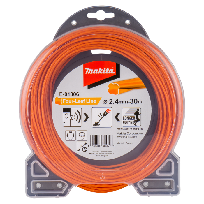 Makita Klaverbladvormig maaidraad 2,4x30 meter oranje