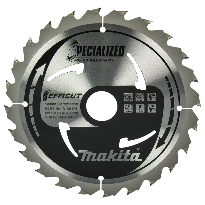 Makita Cirkelzaagblad Hout Efficut 190x30x1,45 24T 23g