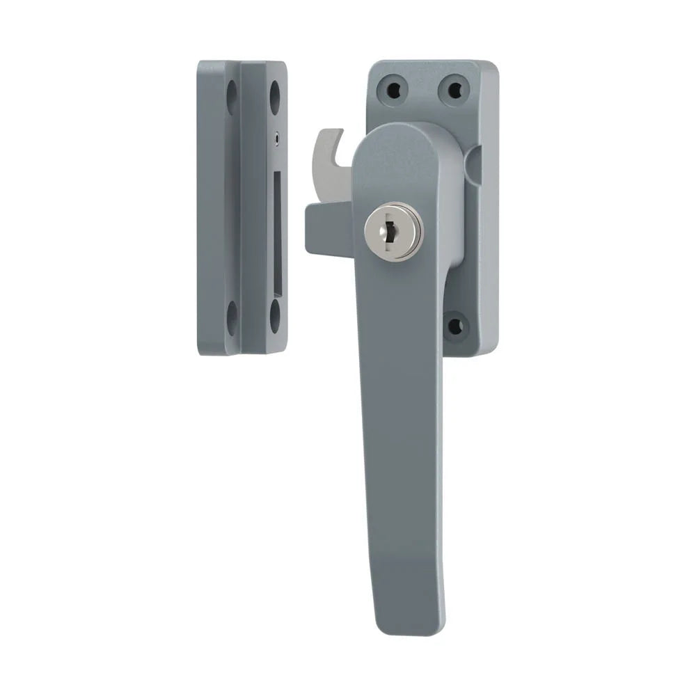 Veilig raamsluiting afsluitbaar met sleutel SKG* rechts grijs