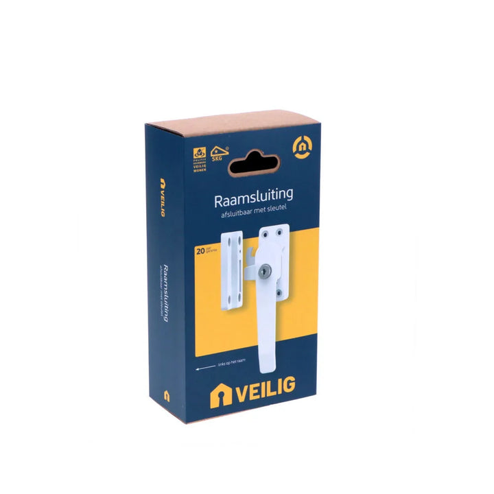 Veilig raamsluiting afsluitbaar met sleutel SKG* rechts wit