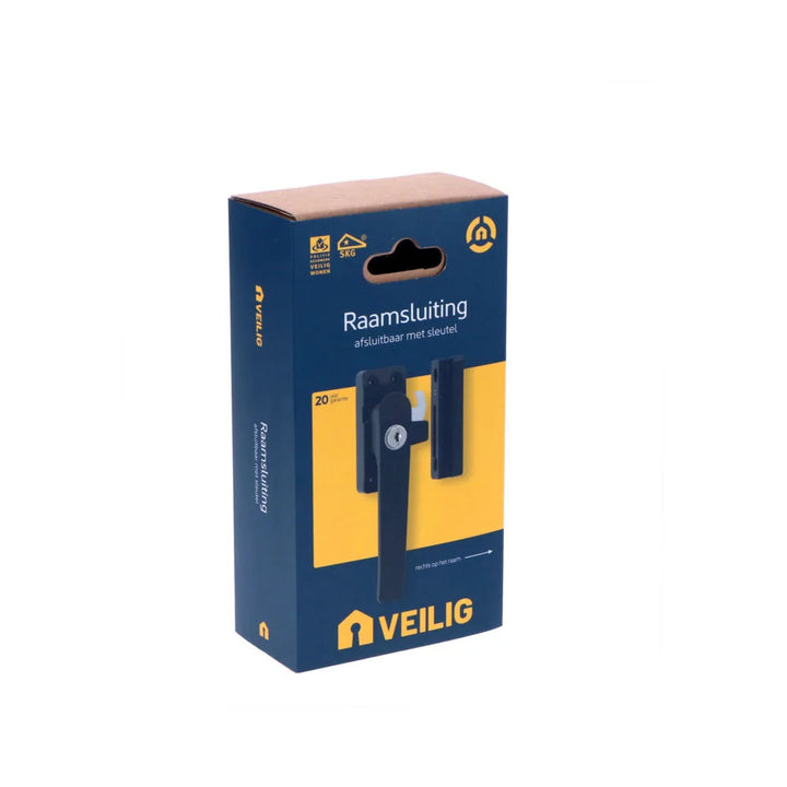 Veilig raamsluiting afsluitbaar met sleutel SKG* links zwart