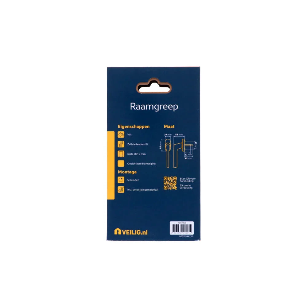 Veilig raamgreep draaikiep wit