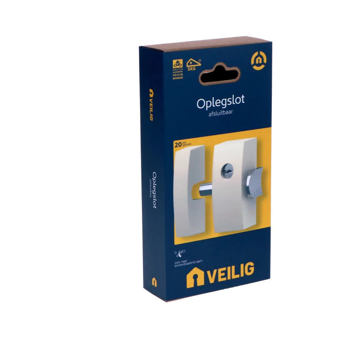 Veilig oplegslot afsluitbaar binnendraaiend SKG* wit