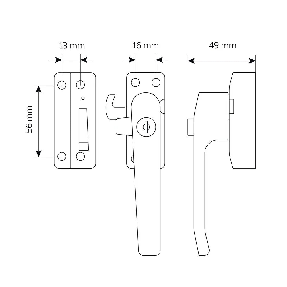 Veilig raamsluiting afsluitbaar met sleutel SKG* links zwart