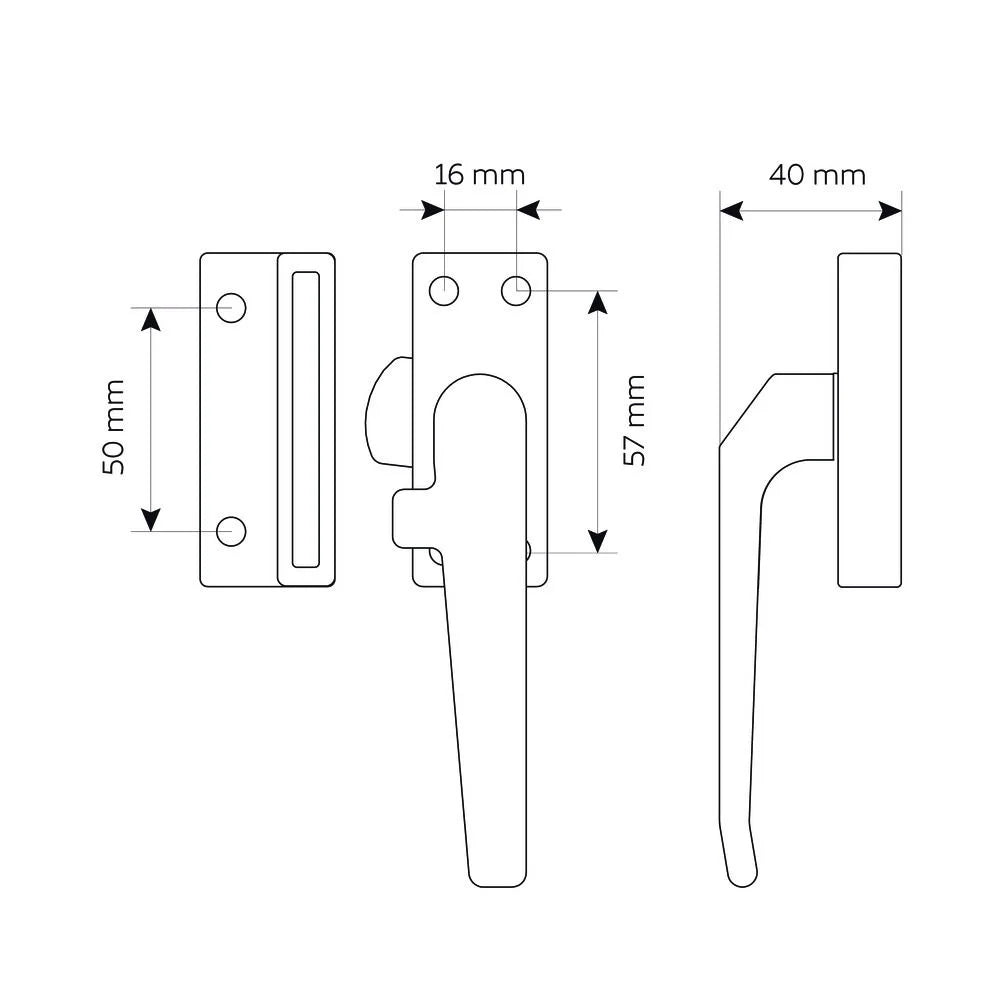 Veilig raamsluiting standaard rechts zwart