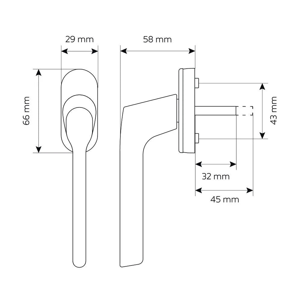 Veilig raamgreep draaikiep wit