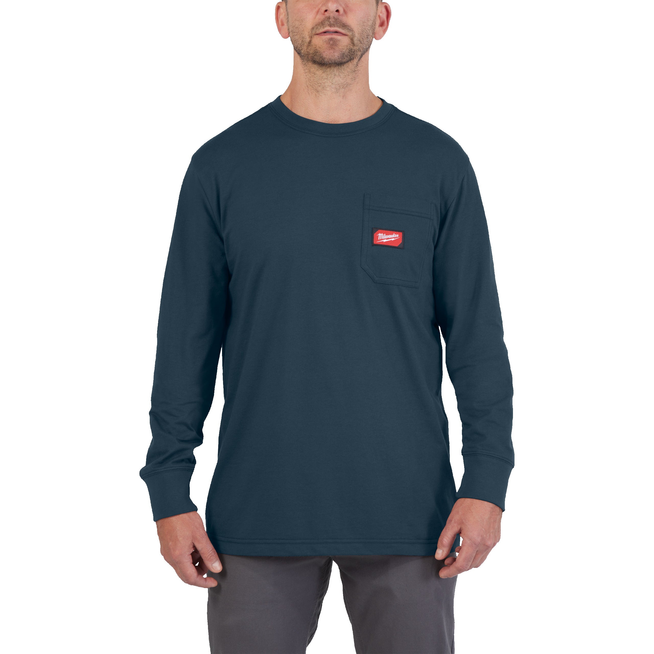 Work T-shirt long sleeve blauw M - 1 stuk