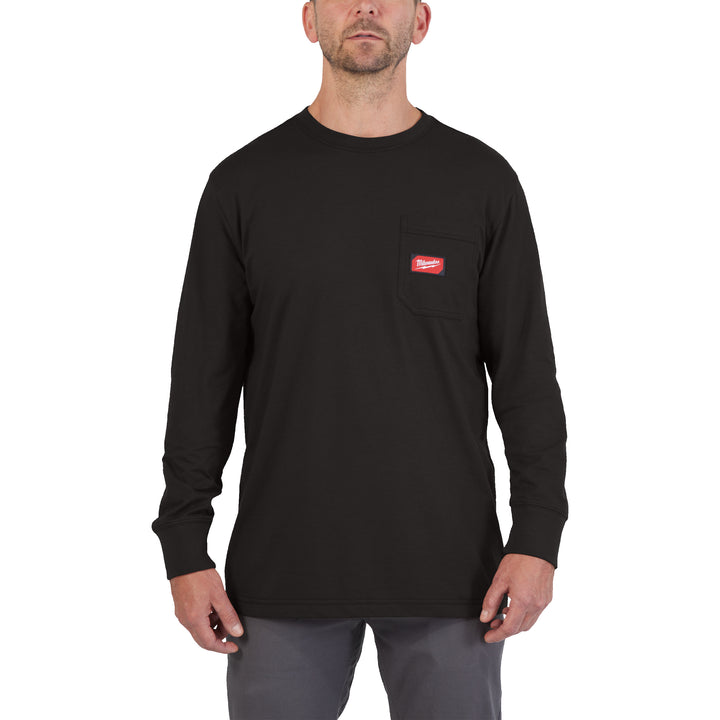 Work T-shirt long sleeve zwart S - 1 stuk