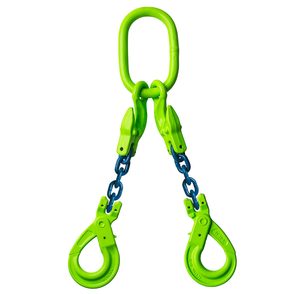 2-sprong met veiligheidshaken en inkorthaken 2 ton x 6mm GRADE 100