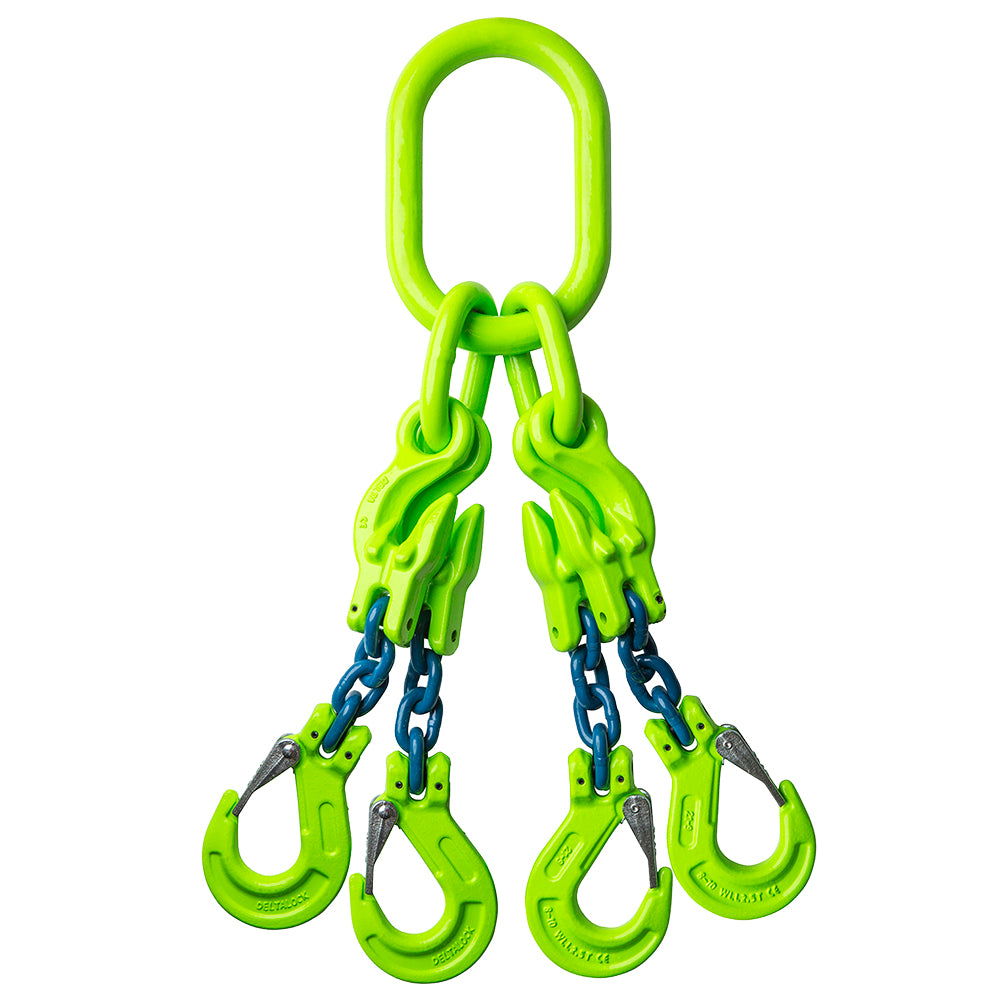 4-sprong met klephaken en inkorthaken 8 ton x 10mm GRADE 100