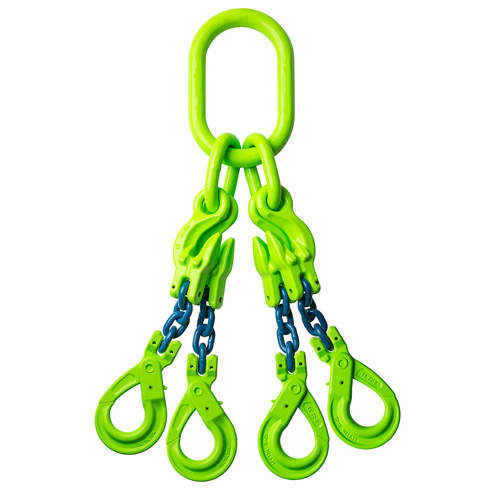 4-sprong met veiligheidshaken en inkorthaken 3 ton x 6mm GRADE 100