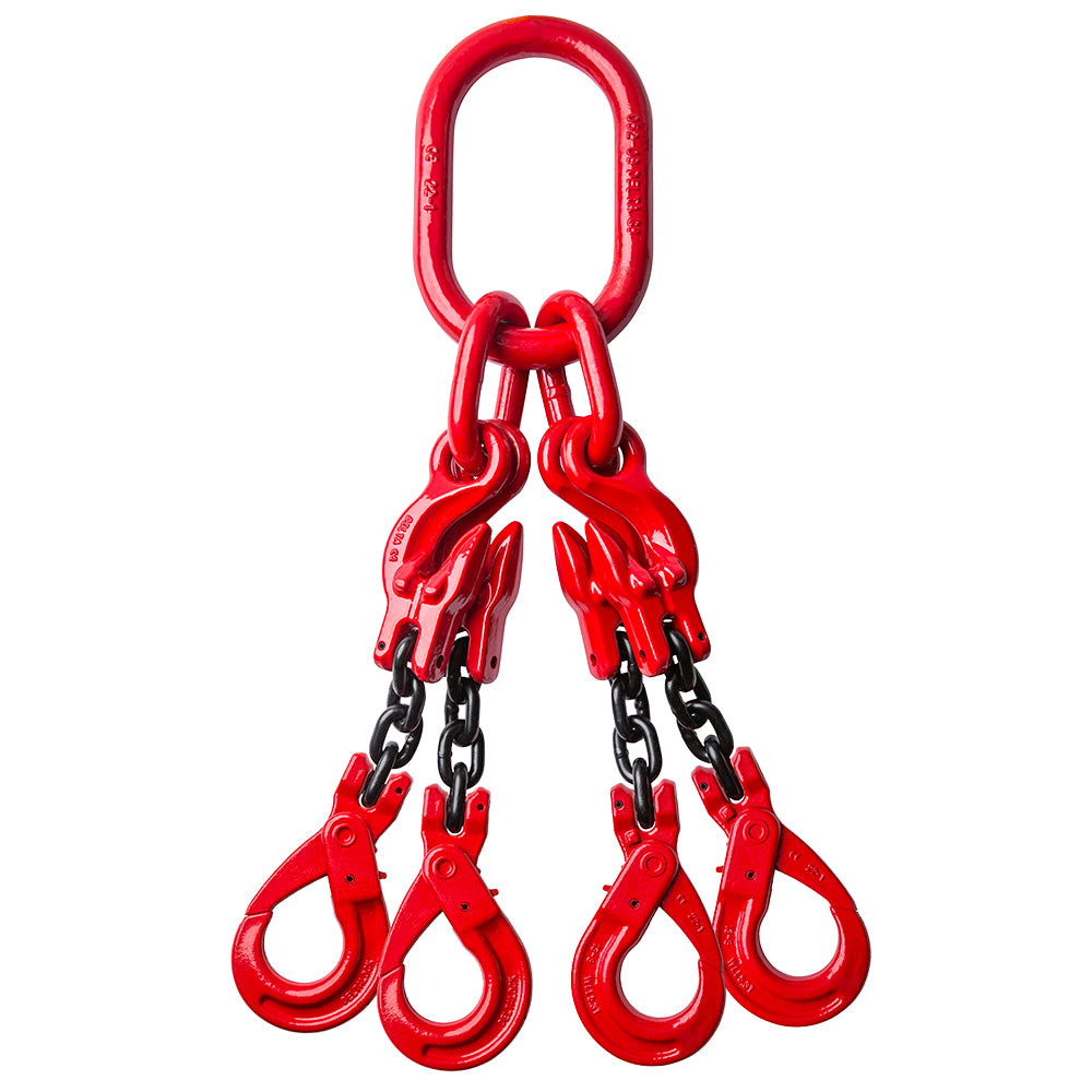 4-sprong met veiligheidshaken en inkorthaken 4.25 ton x 8mm GRADE 80