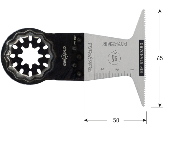 Rotec Multitool BiM Starlock invalzaagblad type MTS65bi, 65x50 mm