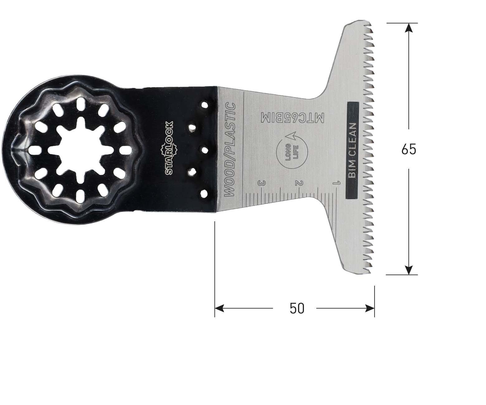 Rotec Multitool BiM Starlock invalzaagblad type MTC65bi, 65x50 mm