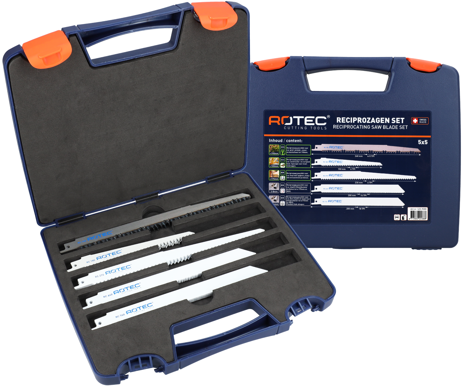Rotec 25 delig (5x5) reciprozaagbladen-set type '525'