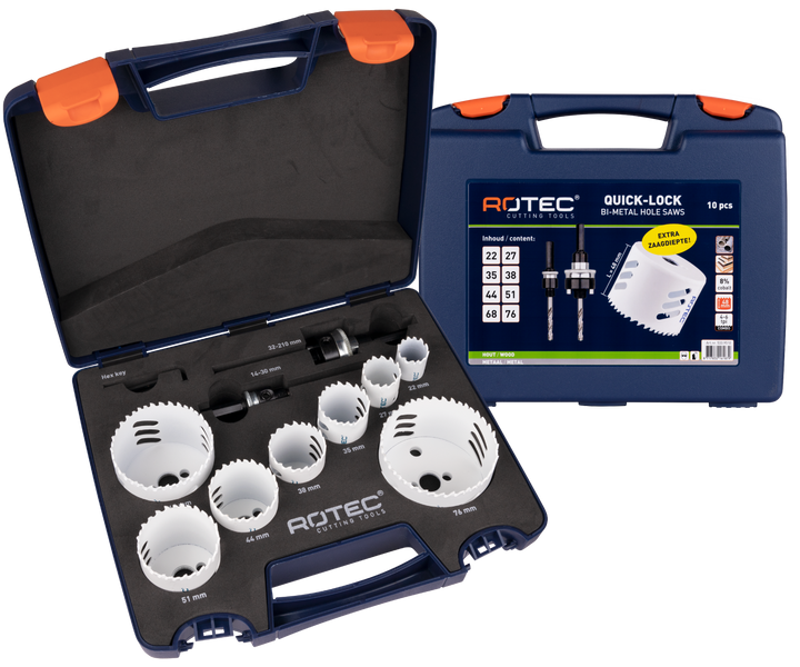 Rotec 10 delig Gatzagenset type '533 - Electricien' met Quick-Lock