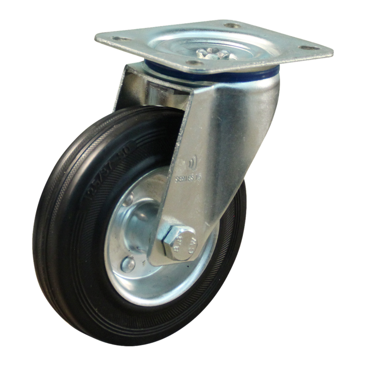 Novio zwenkwiel 125mm serie 02 - 15 Plaatbevestiging Rollager