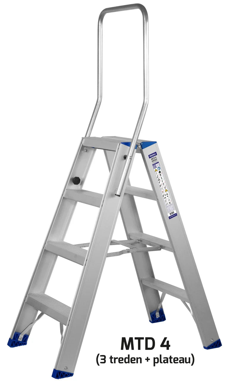 Maxall Industriële Dubbeltrap (2 t/m 12 treden) GEANODISEERD