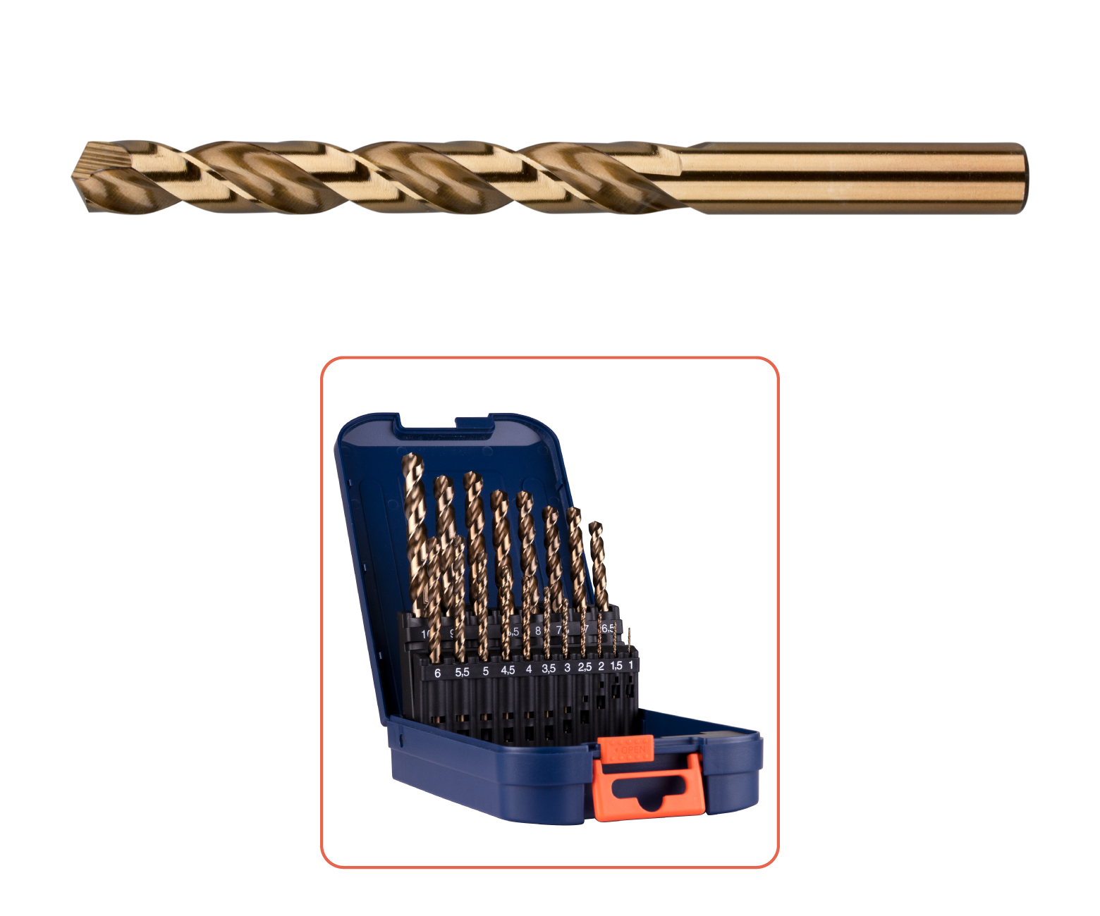 Rotec 25 delig spiraalborenset type '111' in ABS-cassette