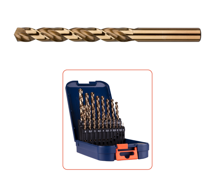 Rotec 25 delig spiraalborenset type '111' in ABS-cassette