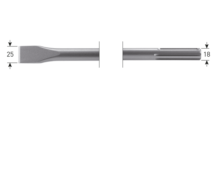 Rotec SDS-max vlakbeitel 25x280 mm