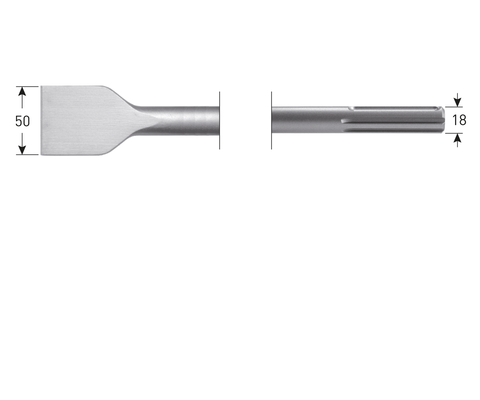 Rotec SDS-max spadebeitel 50x360 mm