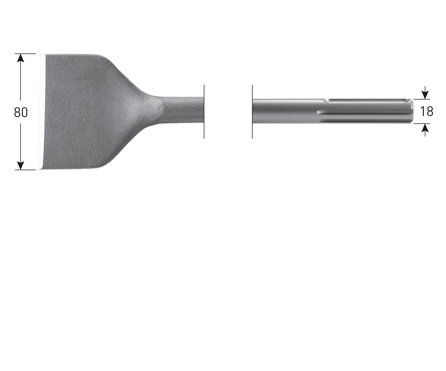 Rotec SDS-max spadebeitel 80x300 mm