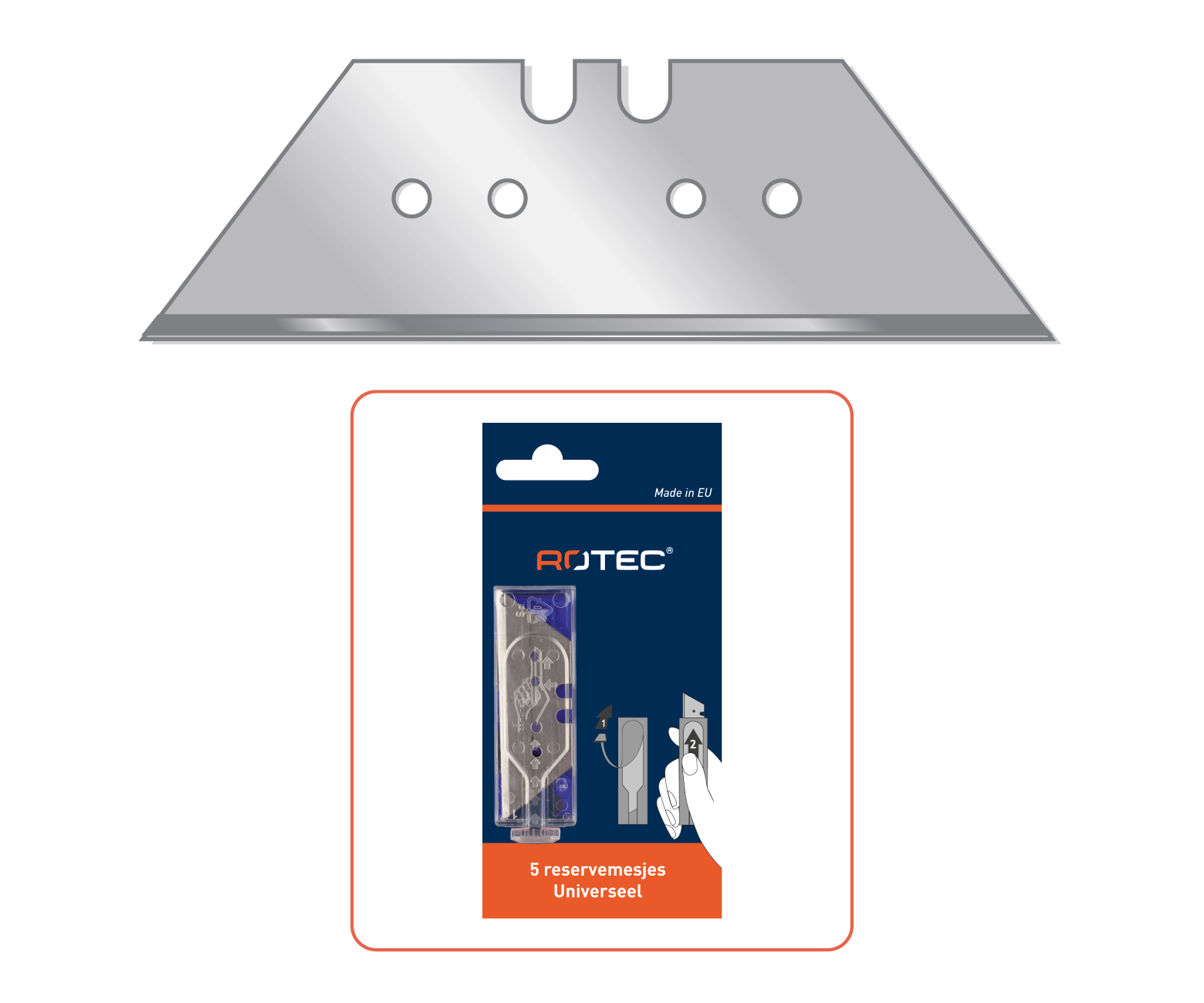 Rotec reserve mes voor uitschuifmessen, model 1992 (100 stuks)