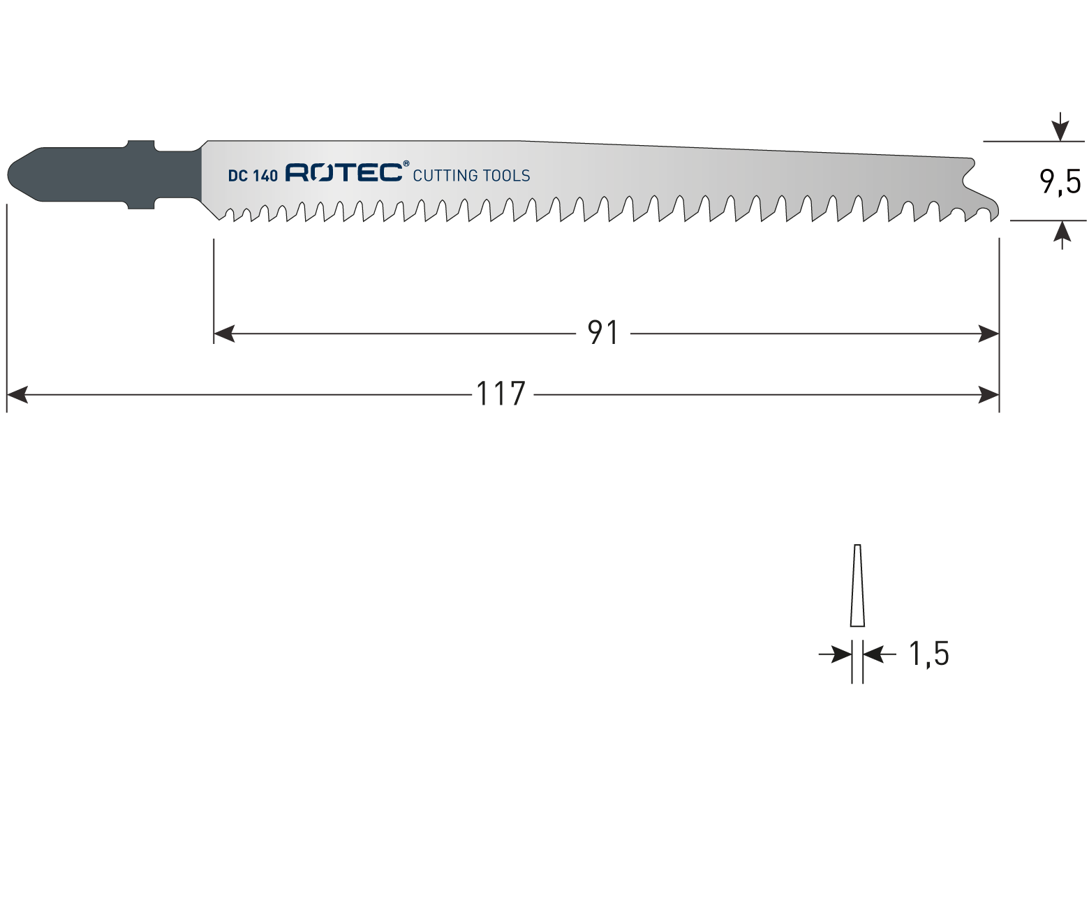 Rotec Decoupeerzaagblad hout DC140 (5 stuks)