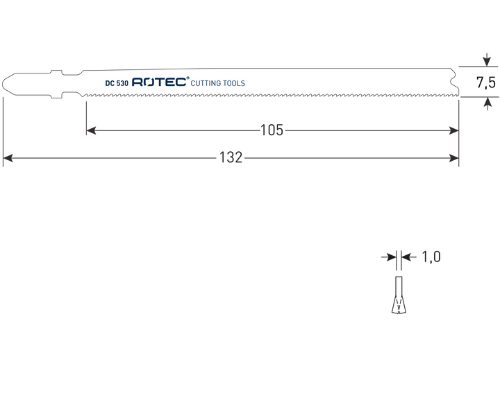 Rotec decoupeerzaagblad DC530 metaal (5 stuks)